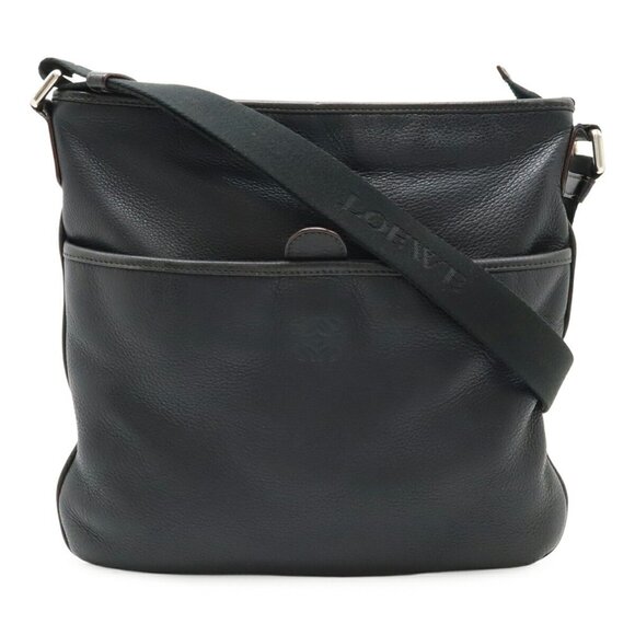 LOEWE Black Leather Shoulder Bag - Picture 1 of 10